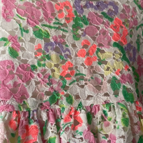 Children’s Place Pink and purple Spring/Summer Floral Lace Dress, 9-12 months - Picture 3 of 7